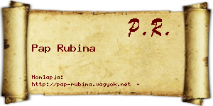 Pap Rubina névjegykártya